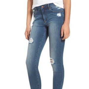 Leith Ripped Hem Skinny Jeans